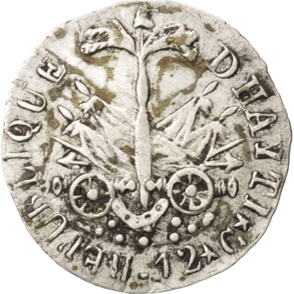 Haiti, 25 Centimes, 1817, BB, Argento, KM:15.1