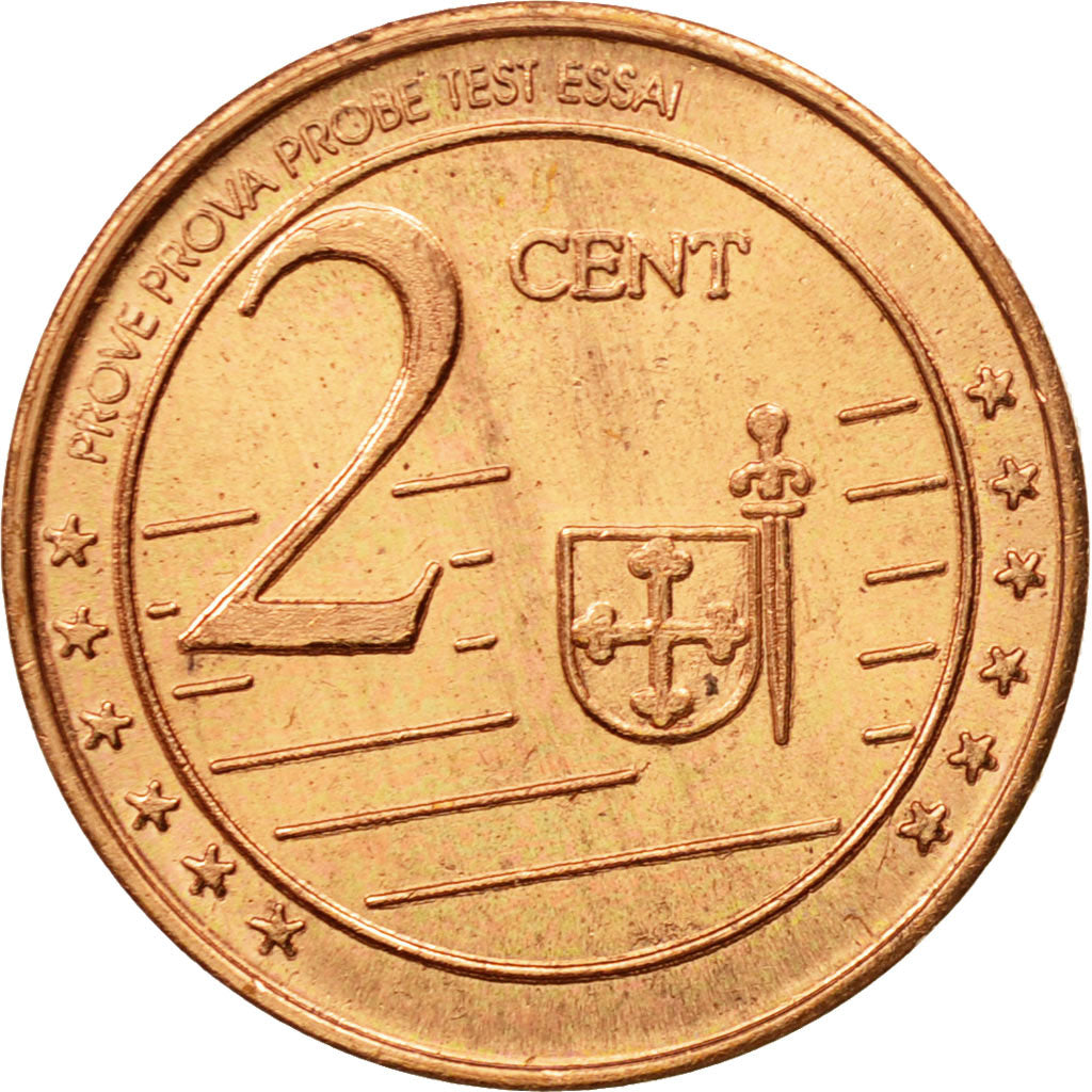 Hiszpania, Medal, Essai 2 cents, 2004, MS(63), Miedź