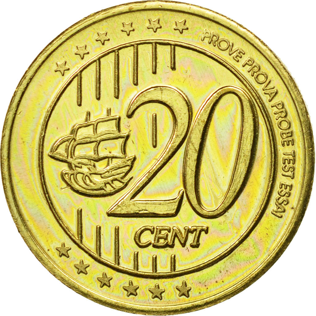 Hiszpania, Medal, Essai 20 cents, 2004, MS(63), Mosiądz