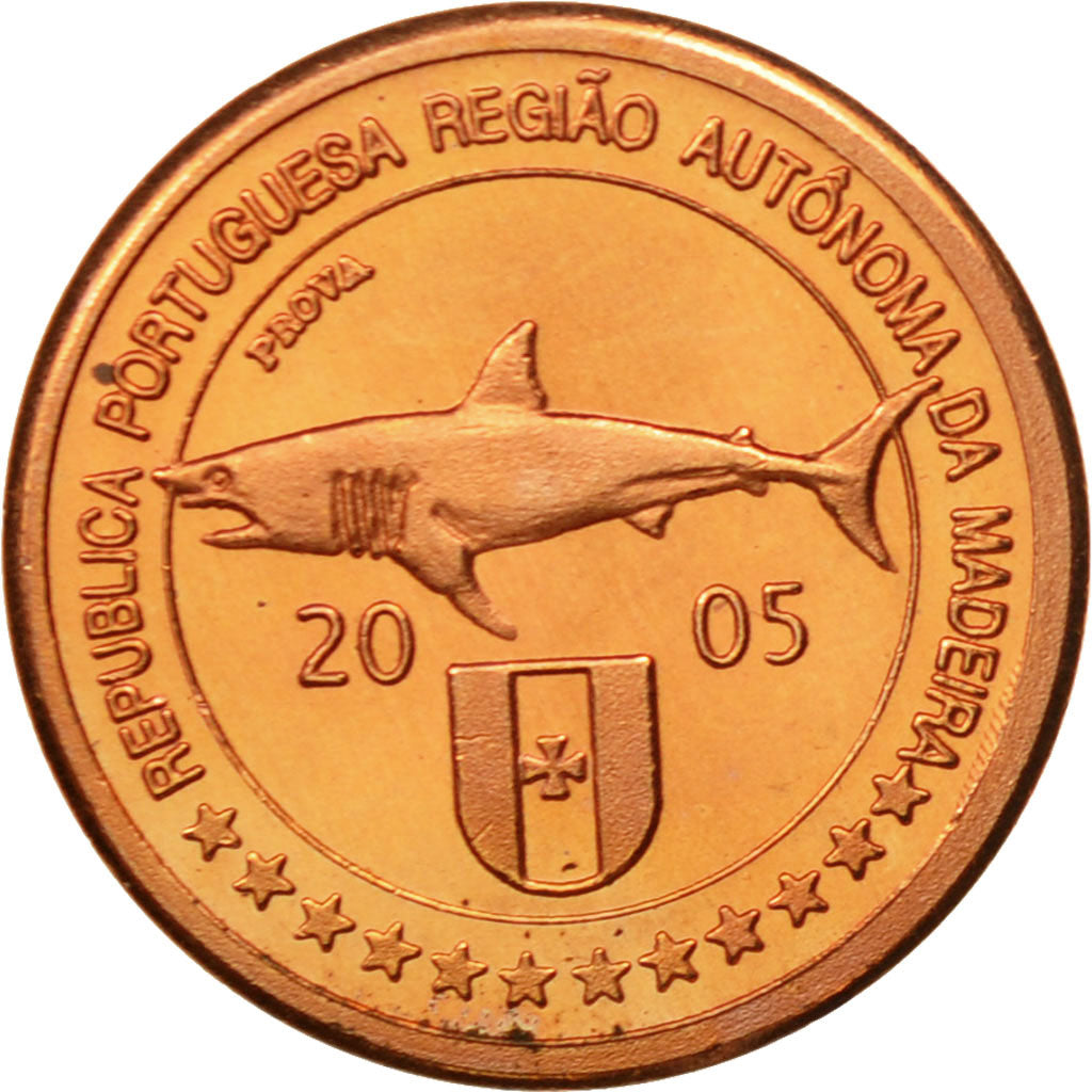 MADEIRA ISLANDS, Medal, Essai 1 cent, 2005, MS(63), Copper