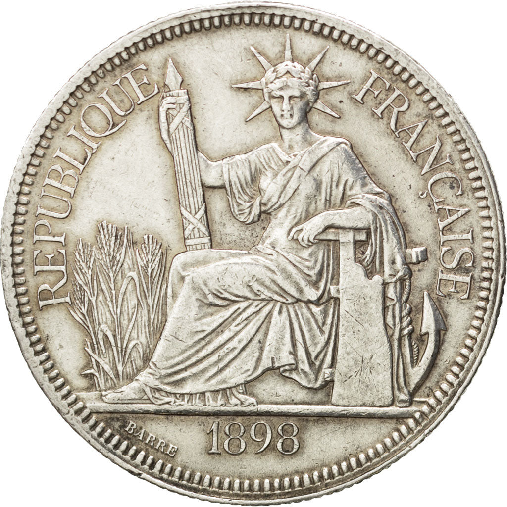 Indocina francese, Piastre, 1898, Paris, SPL-, Argento, KM:5a.1, Lecompte:280
