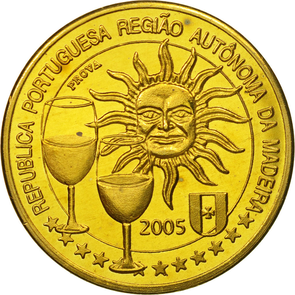 MADEIRA ISLANDS, Medal, Essai 50 cents, 2005, SPL, Laiton