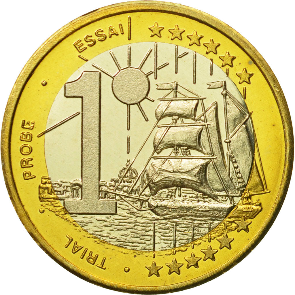 MADEIRA ISLANDS, Medal, Essai 1 euro, 2005, MS(63), Bi-Metallic