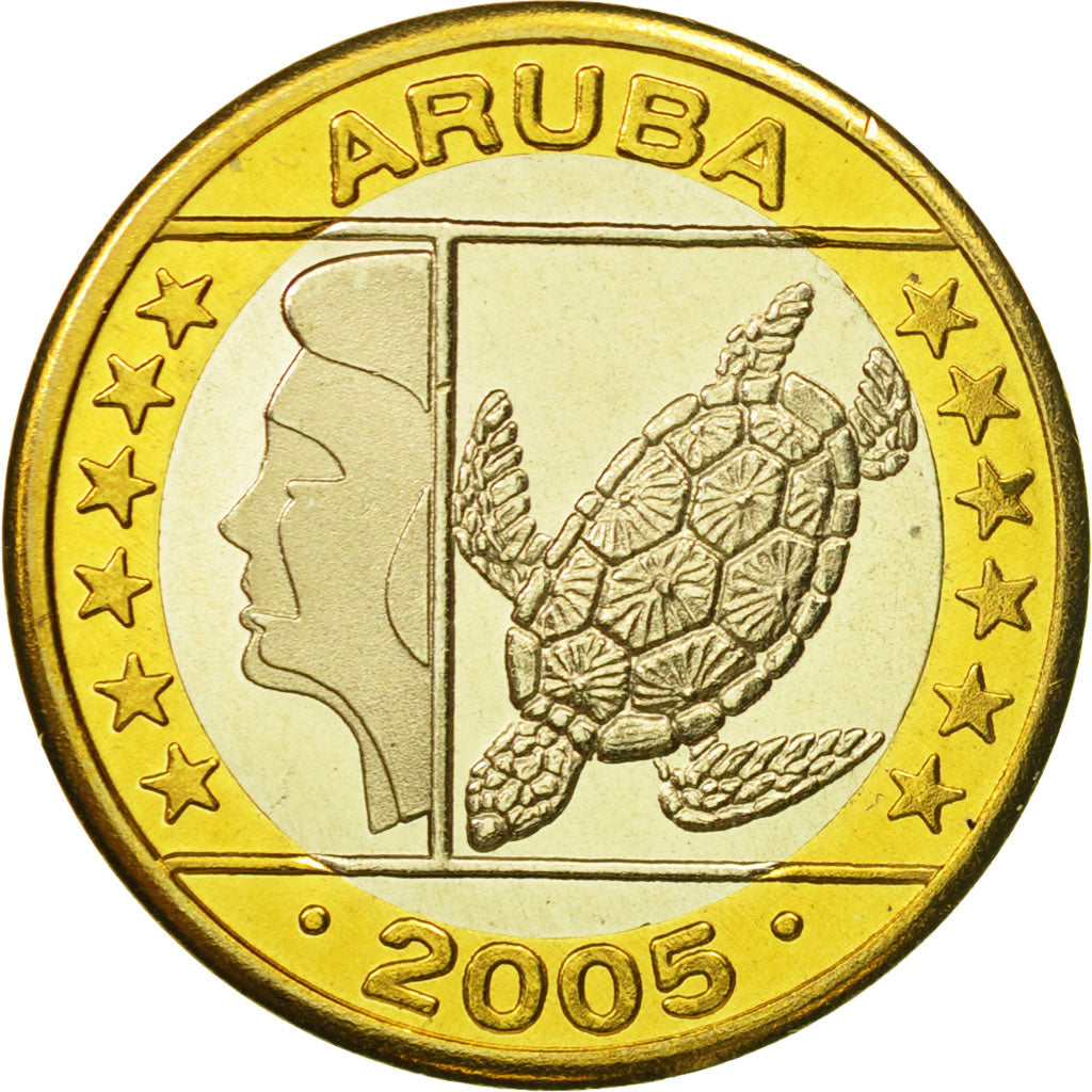 Aruba, Medal, Essai 1 euro, 2005, SPL, Bi-Metallic