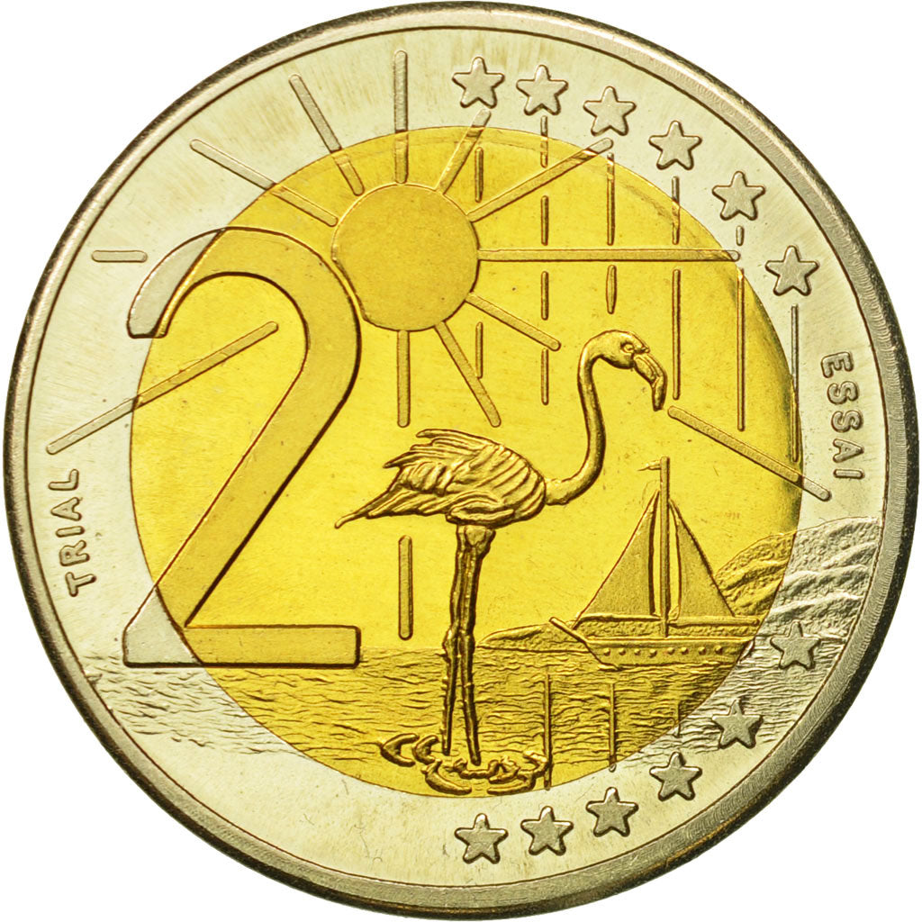 Aruba, Medal, Essai 2 euros, 2005, MS(63), Bi-Metallic