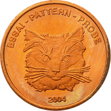 Noruega, Medal, Essai 1 cent, 2004, SC, Cobre