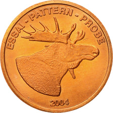 Noruega, Medal, Essai 2 cents, 2004, SC, Cobre