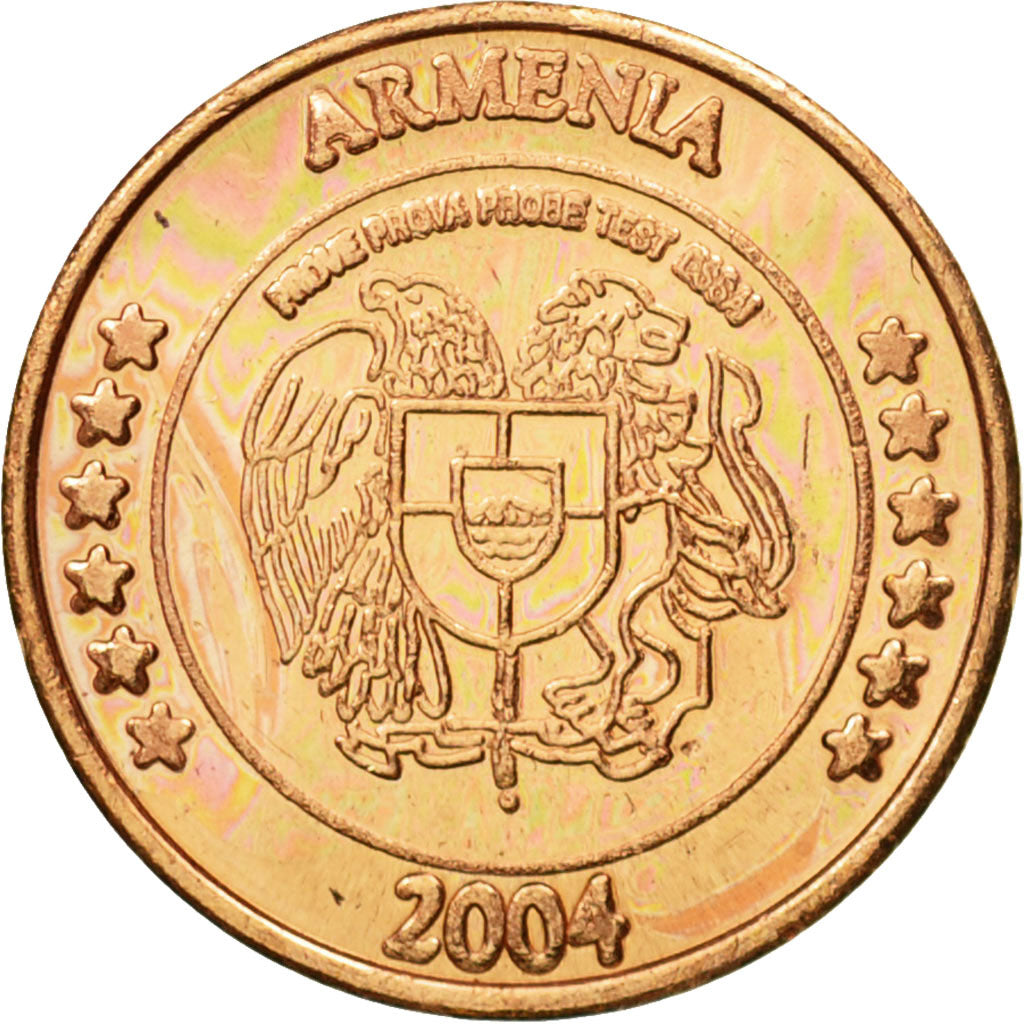 Armenia, Medal, Essai 1 cent, 2004, MS(63), Copper