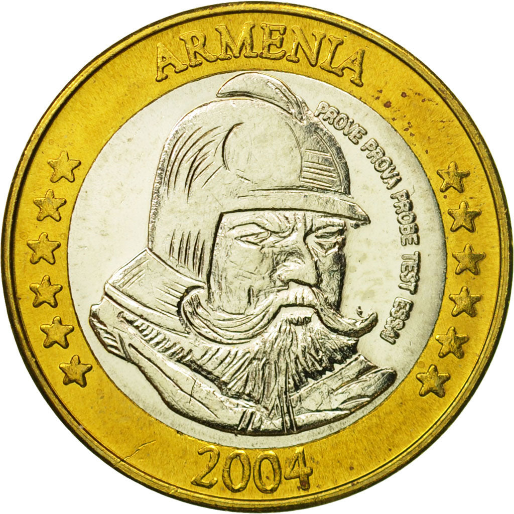 Armenia, Medal, Essai 1 euro, 2004, MS(63), Bi-Metallic