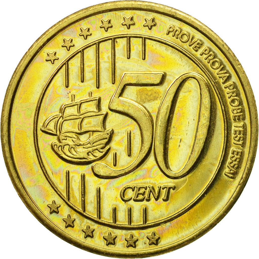 Tunisia, Medal, Essai 50 cents, 2005, MS(63), Mosiądz