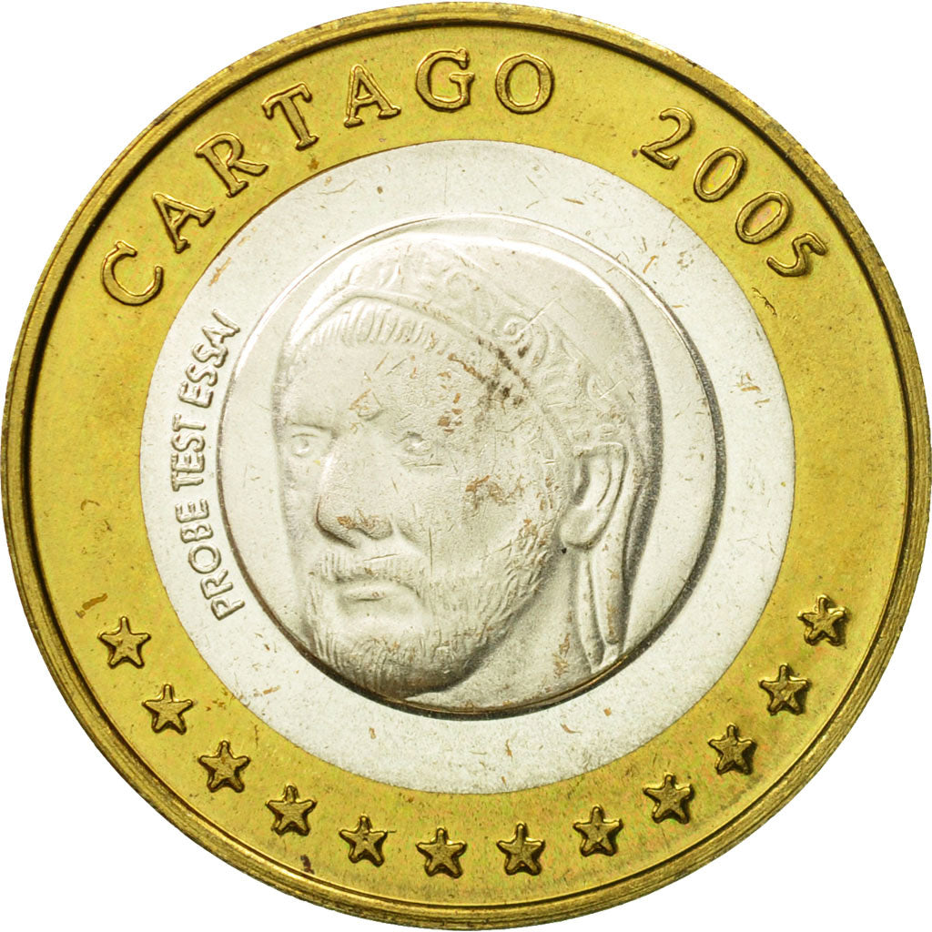 Tunisia, Medal, Essai 2 euros, 2005, MS(63), Bi-Metallic