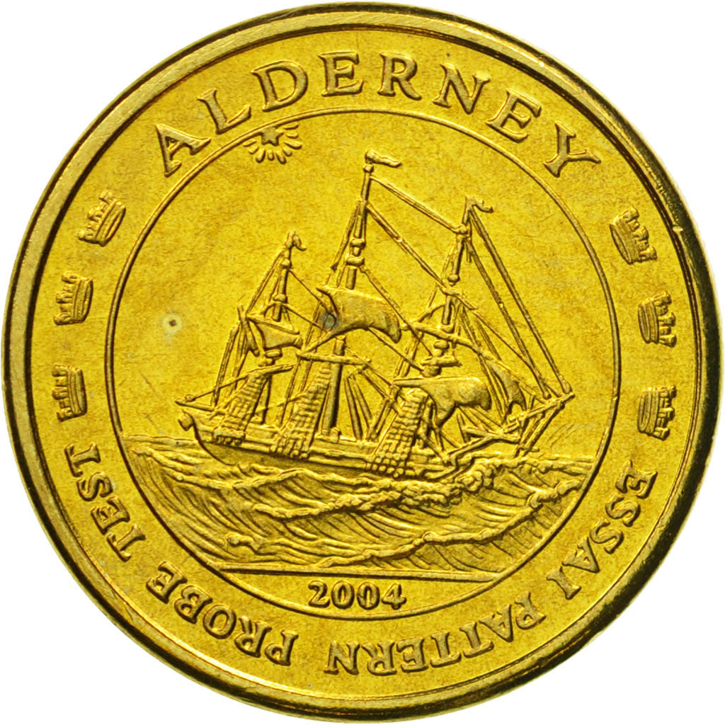Alderney, Medal, Essai 10 cents, 2004, UNZ, Messing