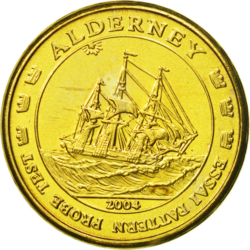 Alderney, Medal, Essai 50 cents, 2004, MS(63), Brass