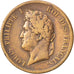 FRENCH COLONIES, 5 Centimes, 1839, Paris, KM #12, VF(20-25), Bronze, 9.88