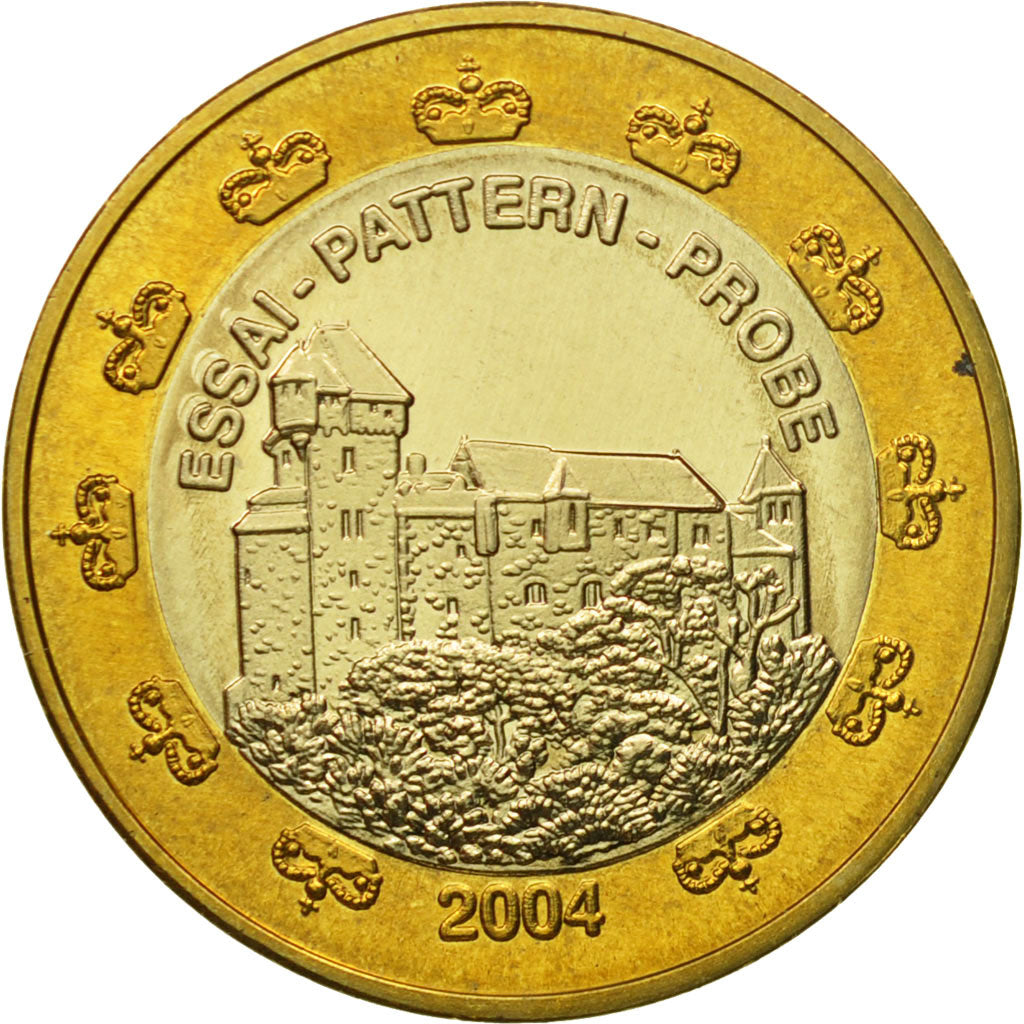 Liechtenstein, Medal, Essai 1 euro, 2004, MS(63), Bi-Metallic