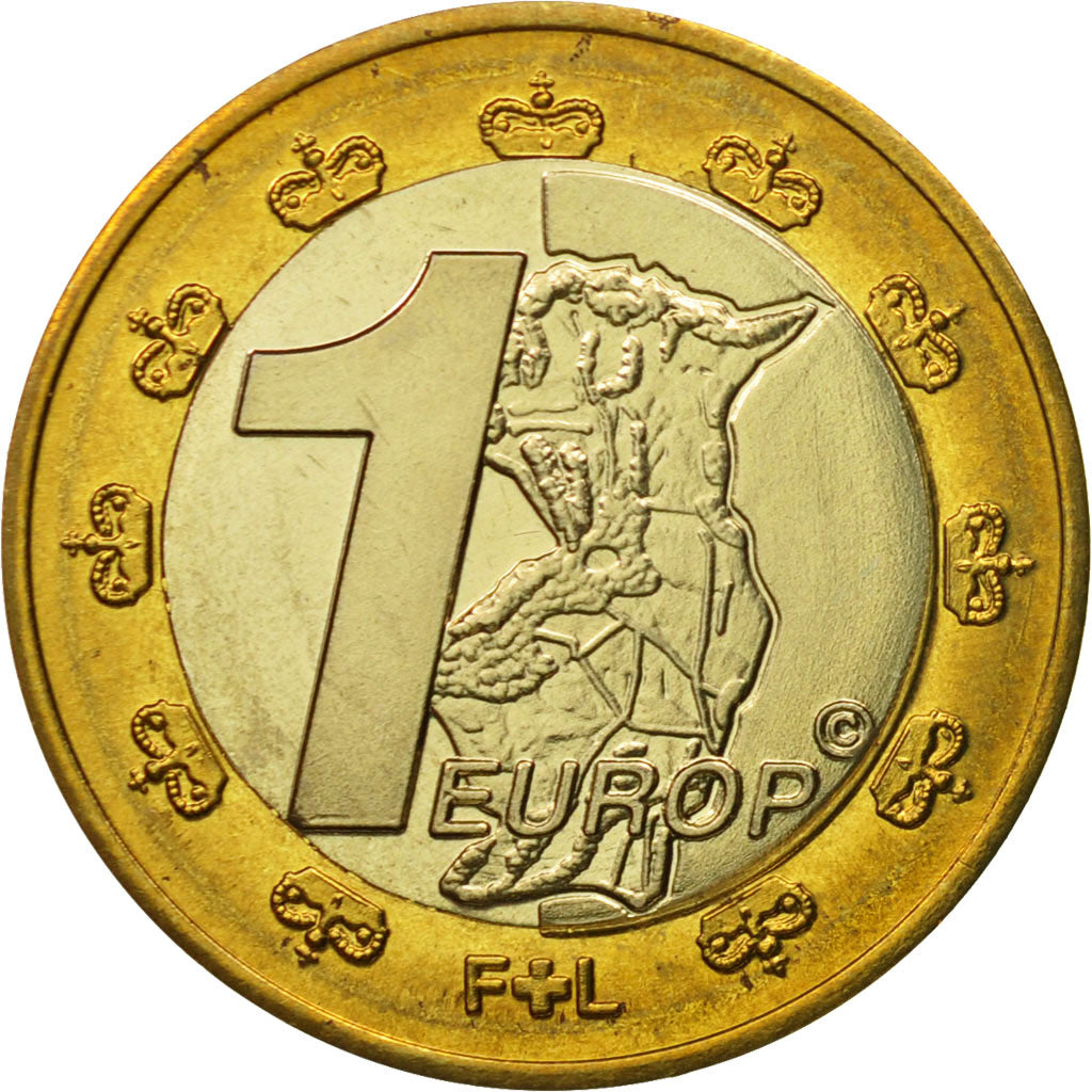 Liechtenstein, Medal, Essai 1 euro, 2004, MS(63), Bi-Metallic