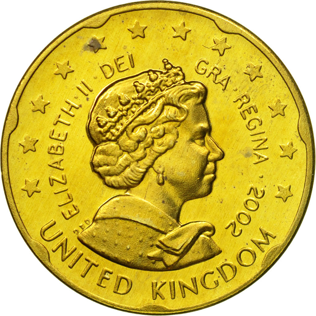 United Kingdom , Medal, Essai 20 cents, 2002, MS(63), Brass