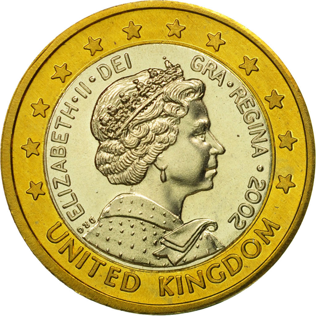 United Kingdom , Medal, Essai 1 euro, 2002, MS(63), Bi-Metallic