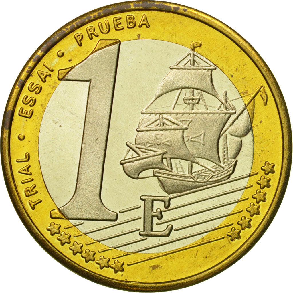 United Kingdom , Medal, Essai 1 euro, 2002, MS(63), Bi-Metallic