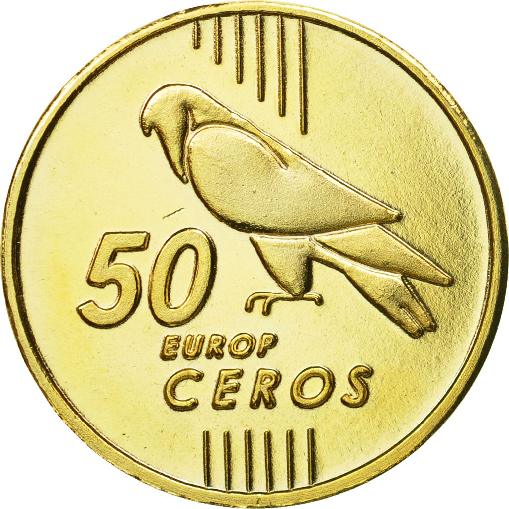 Albania, Medal, Essai 50 cents, 2004, MS(63), Brass
