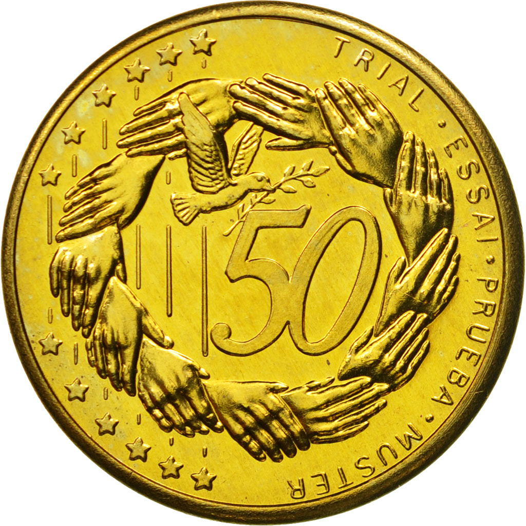 Bulgaria, Medal, Essai 50 cents, 2004, MS(63), Mosiądz