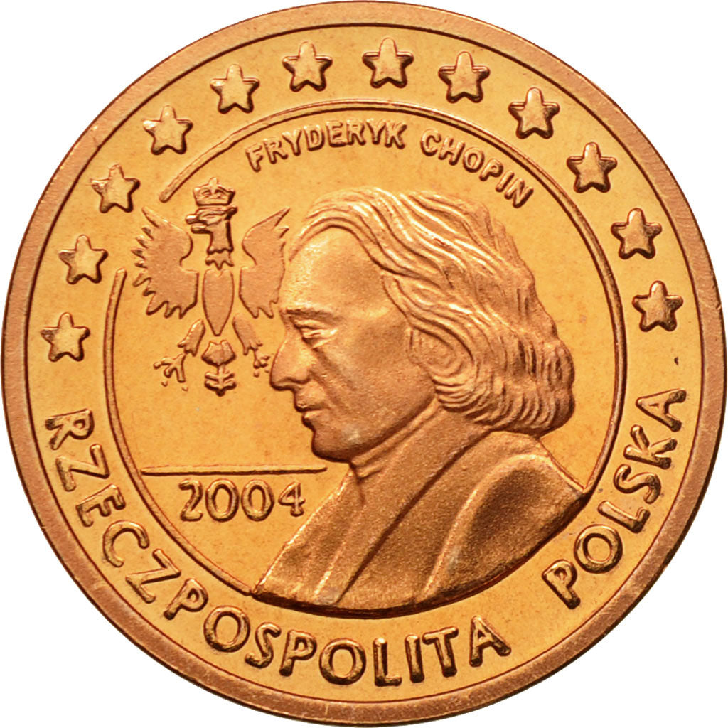 Polska, Medal, Essai 2 cents, 2004, MS(63), Miedź