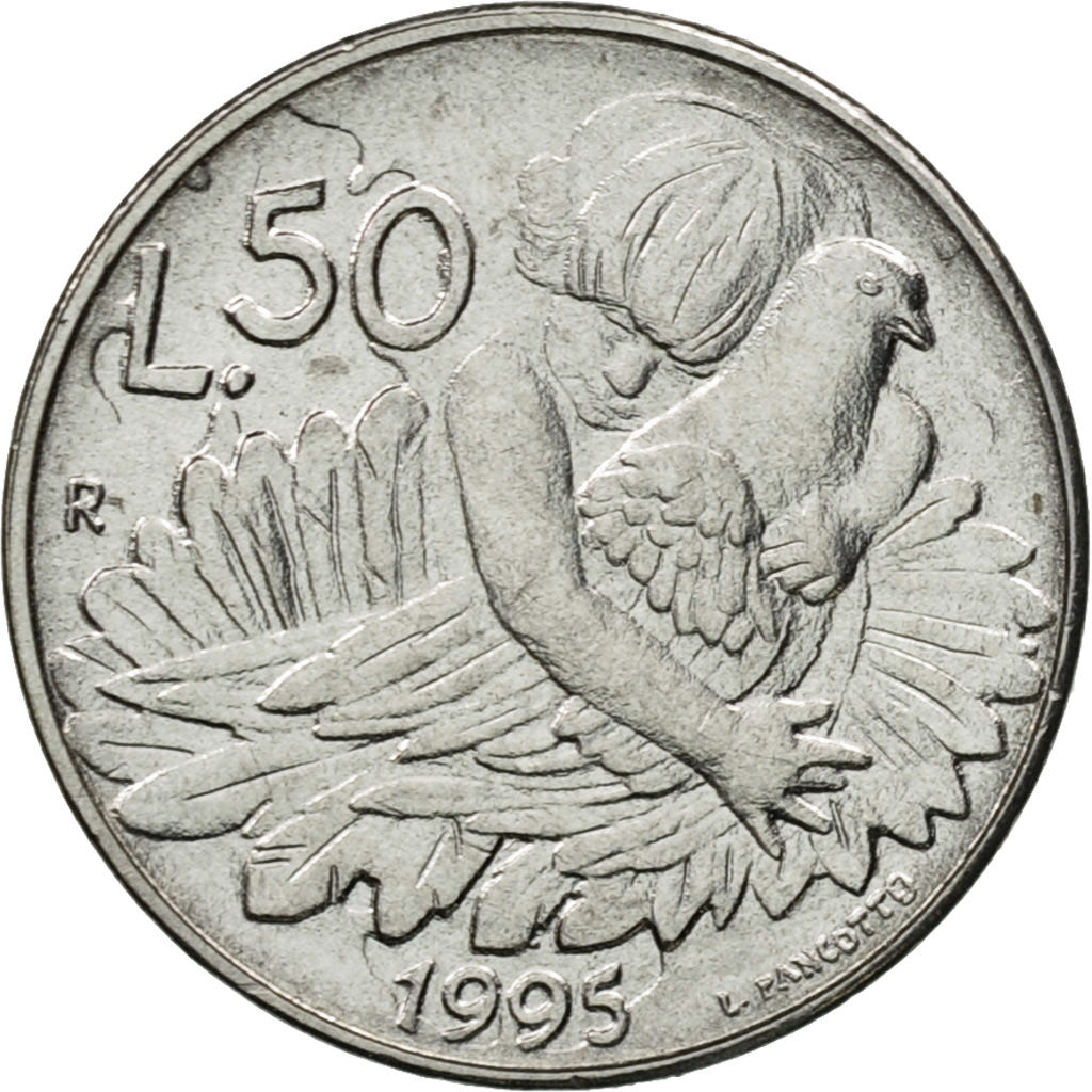 Moneta, San Marino, 50 Lire, 1995, Rome, FDC, Acciaio inossidabile, KM:327
