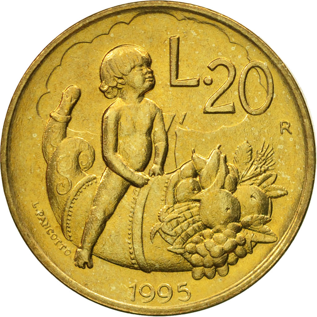Monnaie, San Marino, 20 Lire, 1995, Rome, FDC, Aluminum-Bronze, KM:326