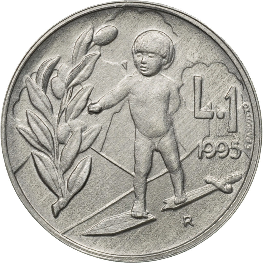 Coin, San Marino, Lira, 1995, Rome, MS(65-70), Aluminum, KM:322