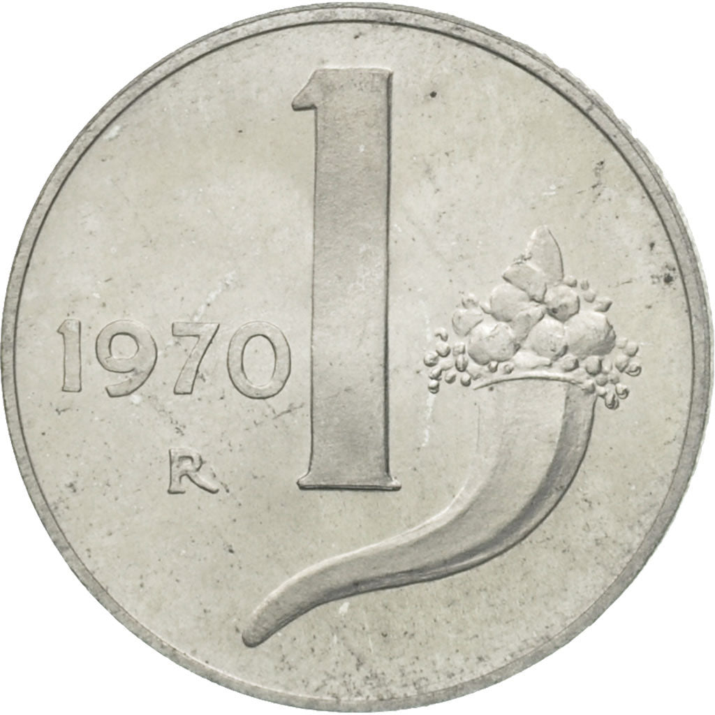 Coin, Italy, Lira, 1970, Rome, EF(40-45), Aluminum, KM:91