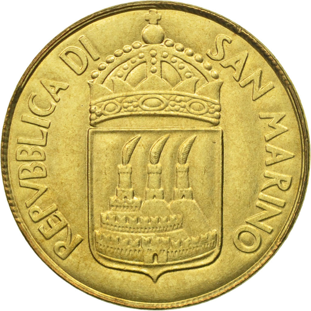 Moneta, San Marino, 20 Lire, 1973, Rome, MS(65-70), Aluminium-Brąz, KM:26