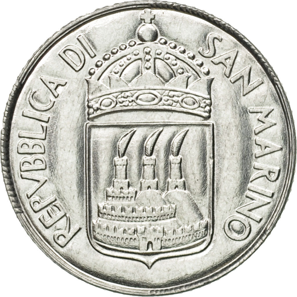 Coin, San Marino, 2 Lire, 1973, Rome, MS(65-70), Aluminum, KM:23