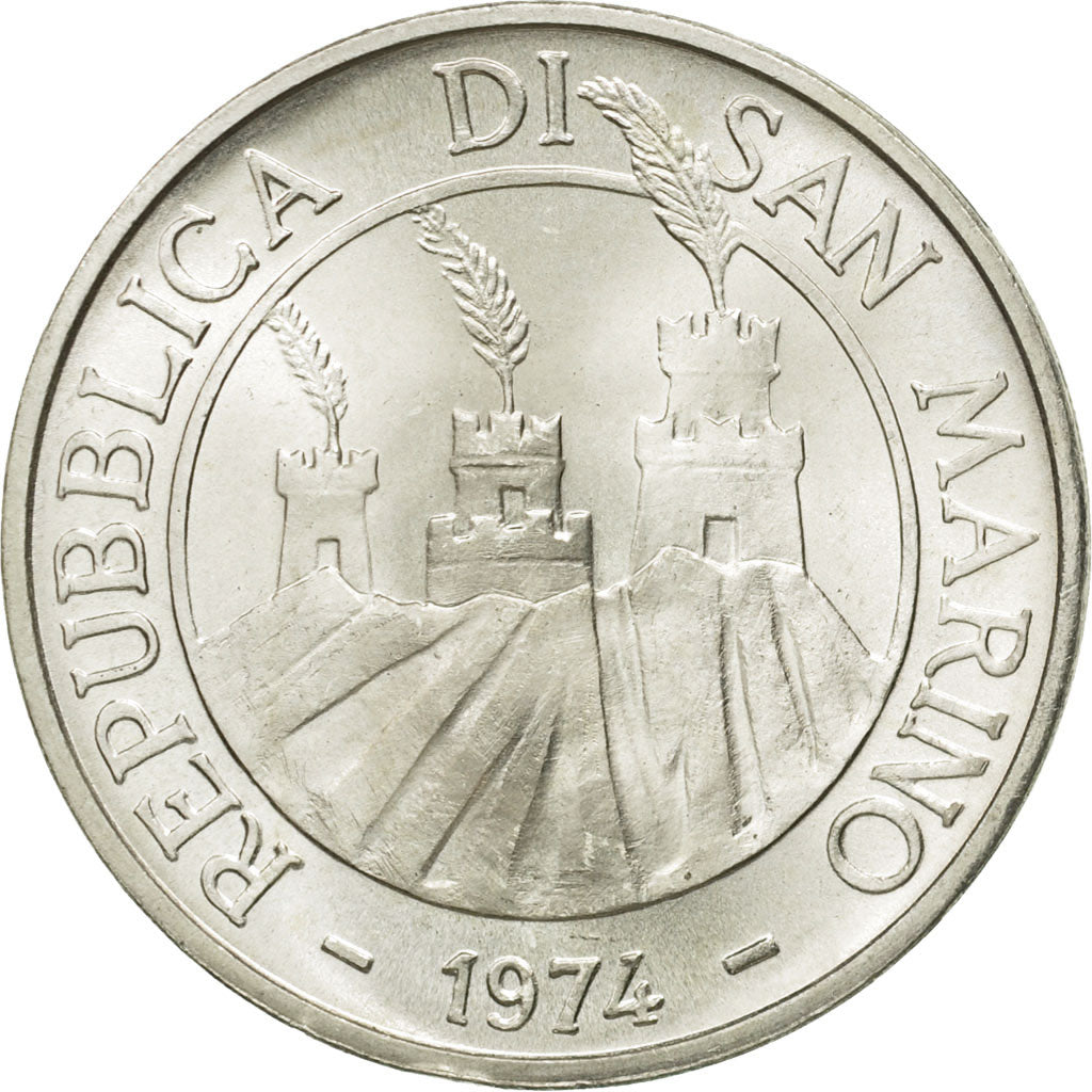 Coin, San Marino, 500 Lire, 1974, Rome, MS(65-70), Silver, KM:37