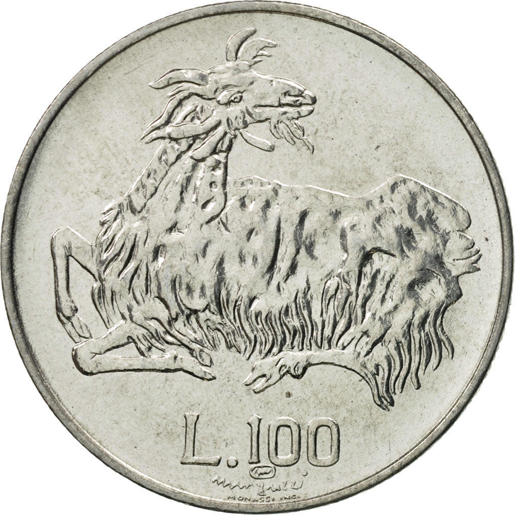 Coin, San Marino, 100 Lire, 1974, Rome, MS(65-70), Steel, KM:36
