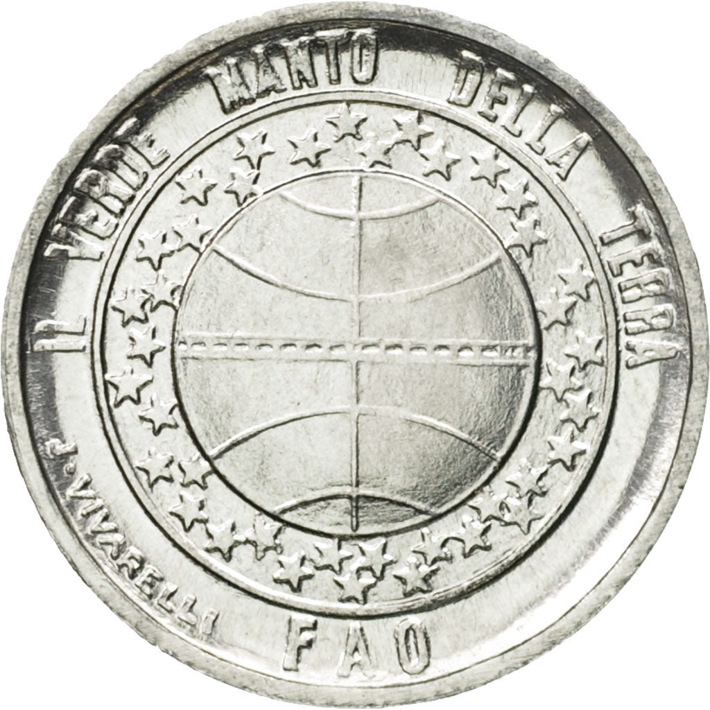 Coin, San Marino, Lira, 1977, Rome, MS(65-70), Aluminum, KM:63