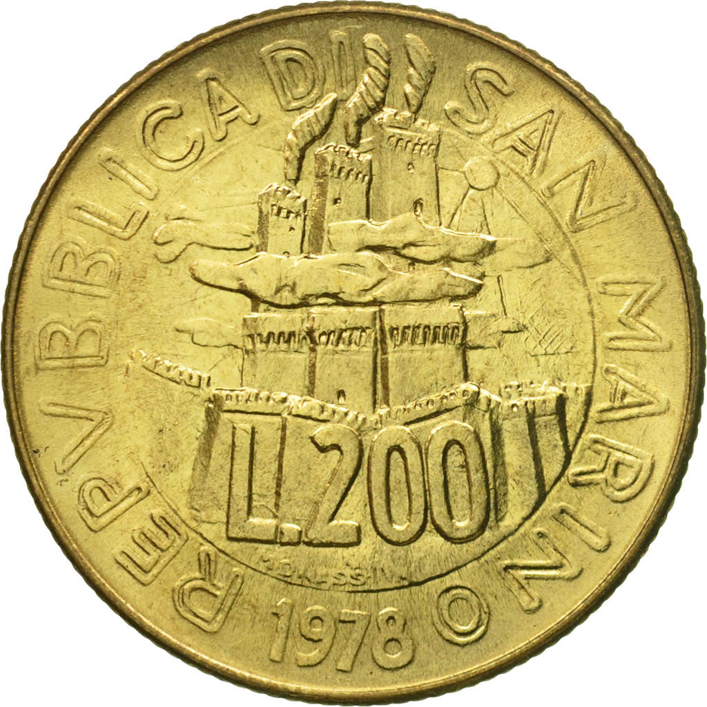 Monnaie, San Marino, 200 Lire, 1978, Rome, FDC, Aluminum-Bronze, KM:83