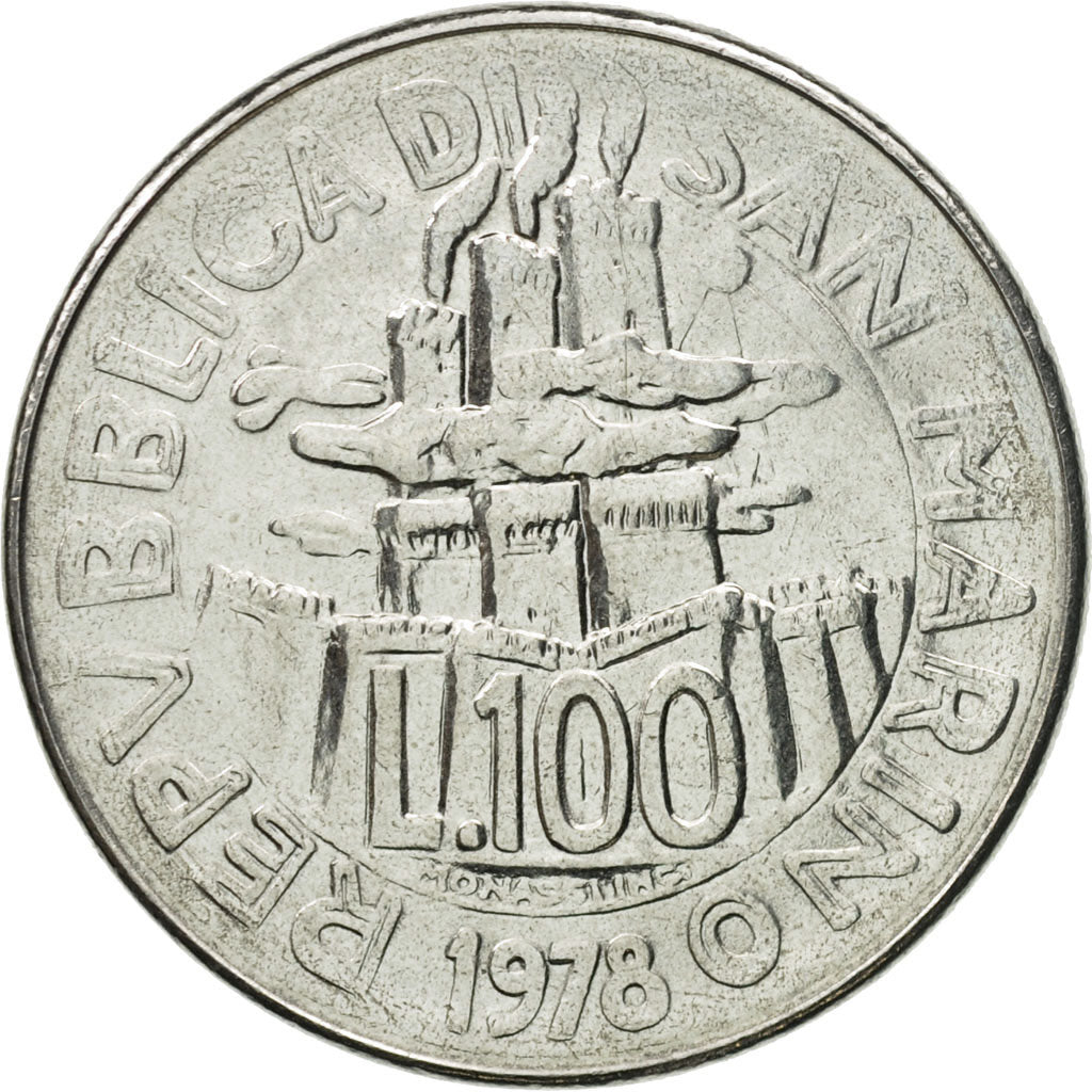 Coin, San Marino, 100 Lire, 1978, Rome, MS(65-70), Steel, KM:82