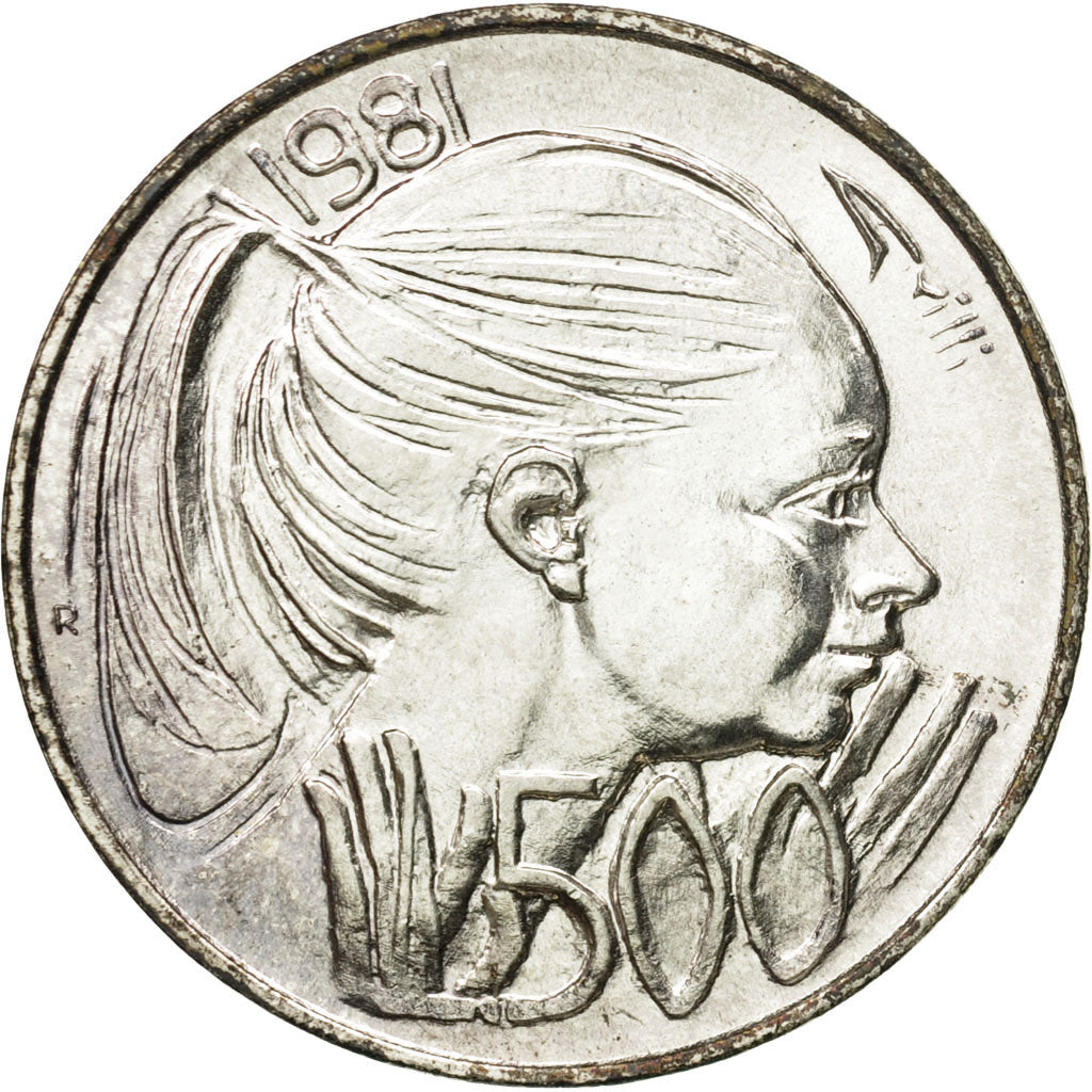 Coin, San Marino, 500 Lire, 1981, Rome, MS(65-70), Silver, KM:126