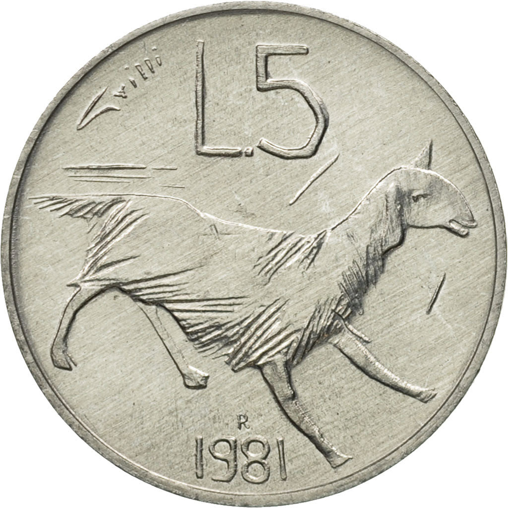 Coin, San Marino, 5 Lire, 1981, Rome, MS(63), Aluminum, KM:118