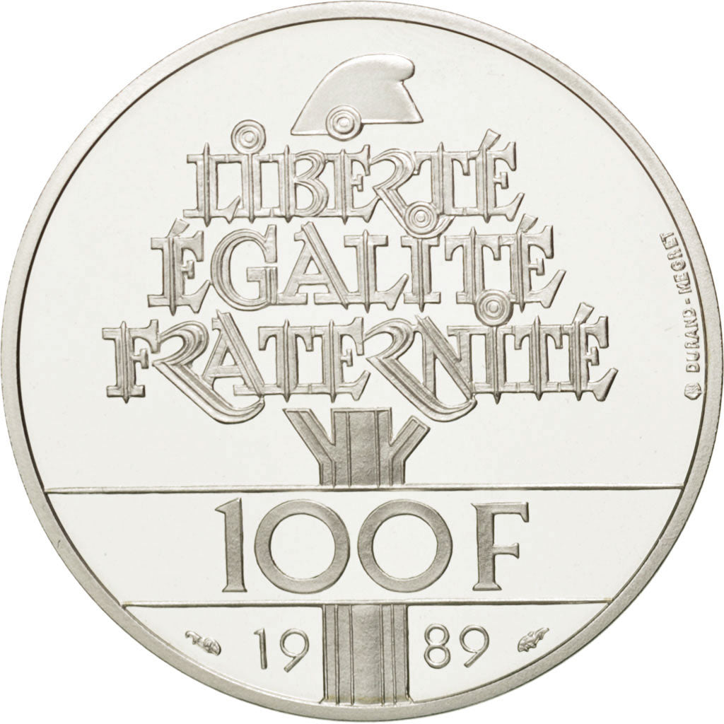 France, Vème République, 100 Francs Droits de l'Homme, BE, 1989, KM 970a