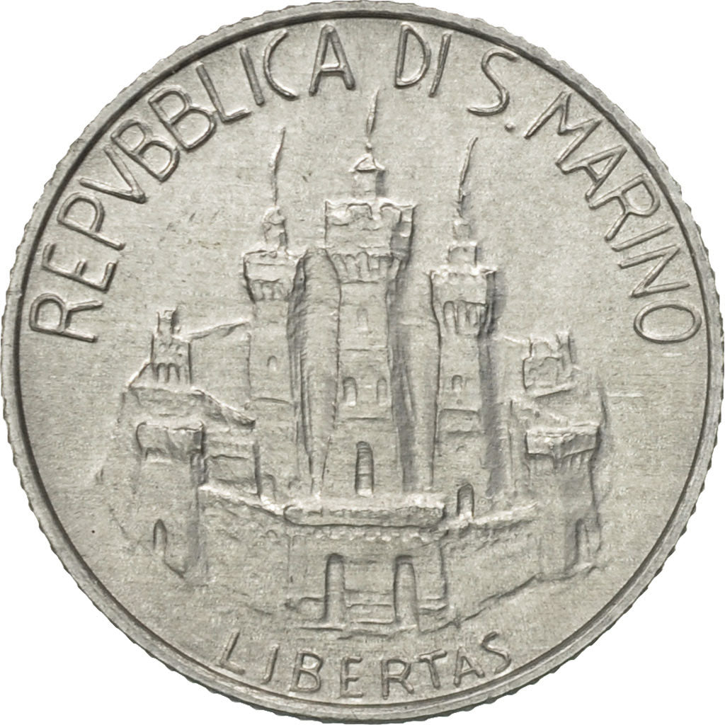 Coin, San Marino, 2 Lire, 1984, Rome, MS(63), Aluminum, KM:160