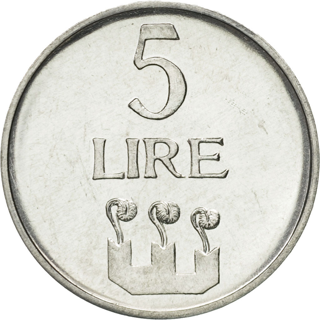 Coin, San Marino, 5 Lire, 1972, Rome, MS(65-70), Aluminum, KM:16