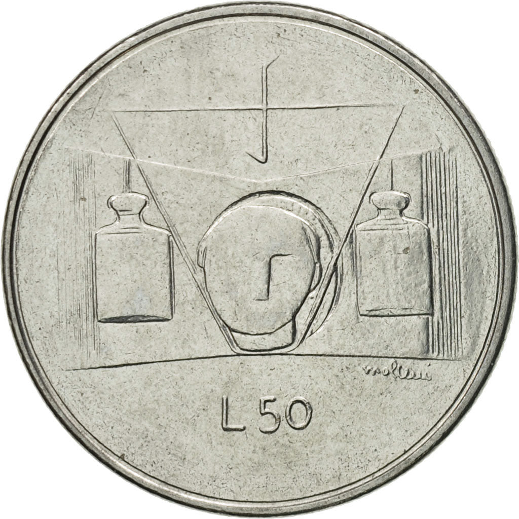 Coin, San Marino, 50 Lire, 1976, Rome, MS(65-70), Steel, KM:56
