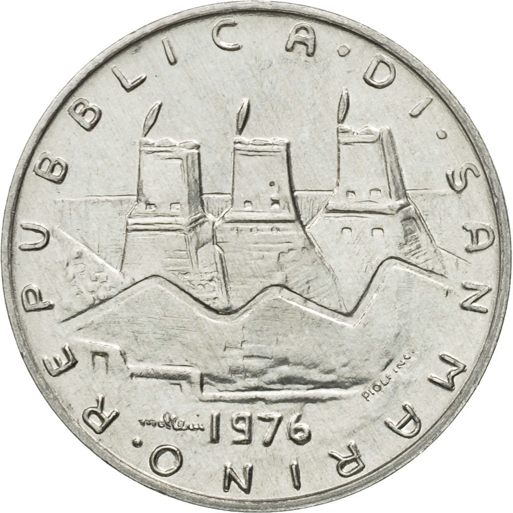 Coin, San Marino, 10 Lire, 1976, Rome, MS(65-70), Aluminum, KM:54