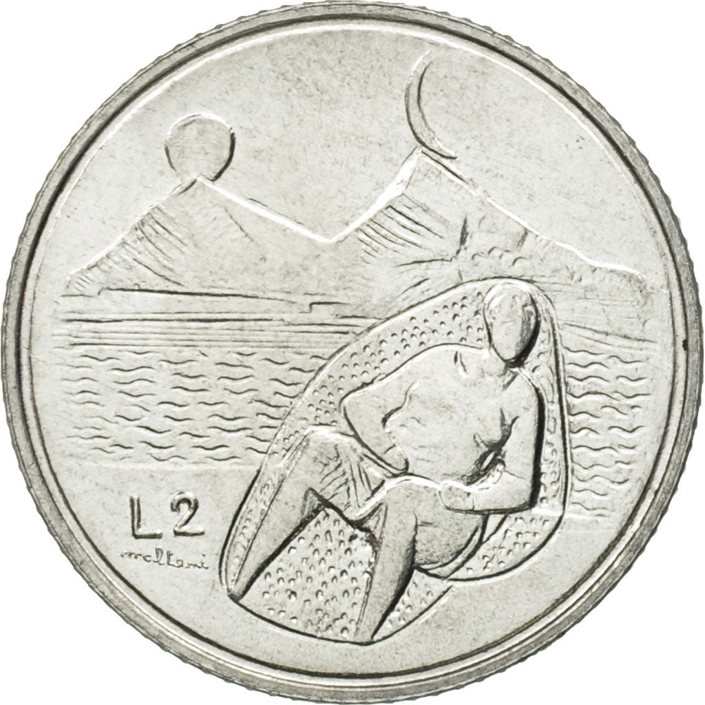 Monnaie, San Marino, 2 Lire, 1976, Rome, FDC, Aluminium, KM:52