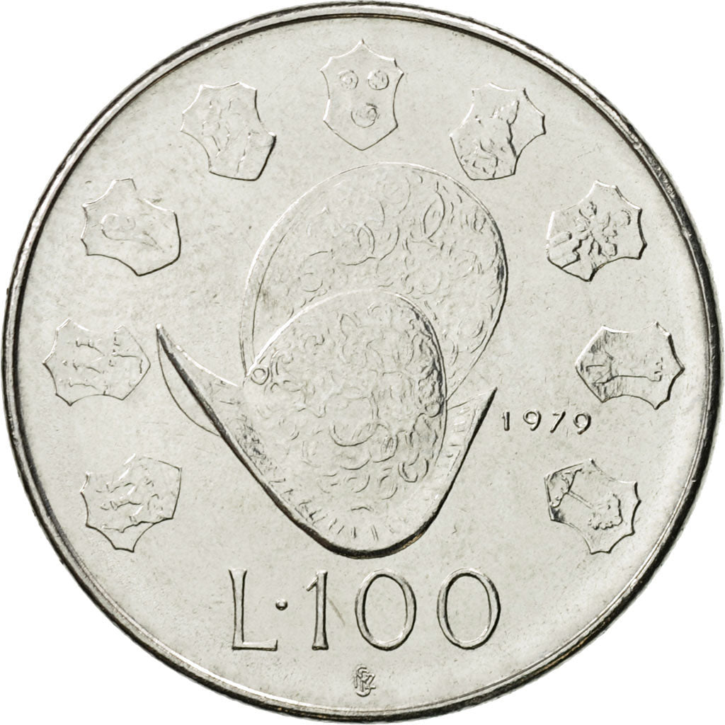 Coin, San Marino, 100 Lire, 1979, Rome, MS(65-70), Steel, KM:95