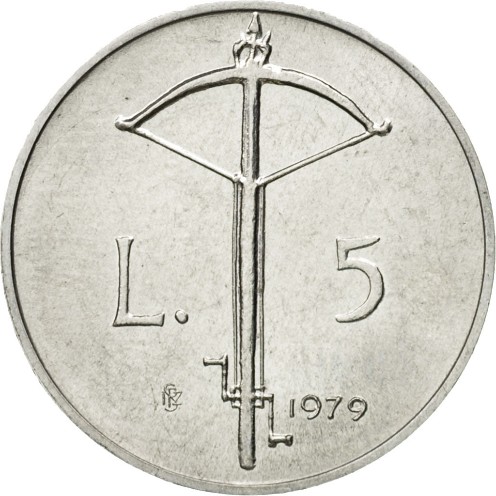 Coin, San Marino, 5 Lire, 1979, Rome, MS(65-70), Aluminum, KM:91