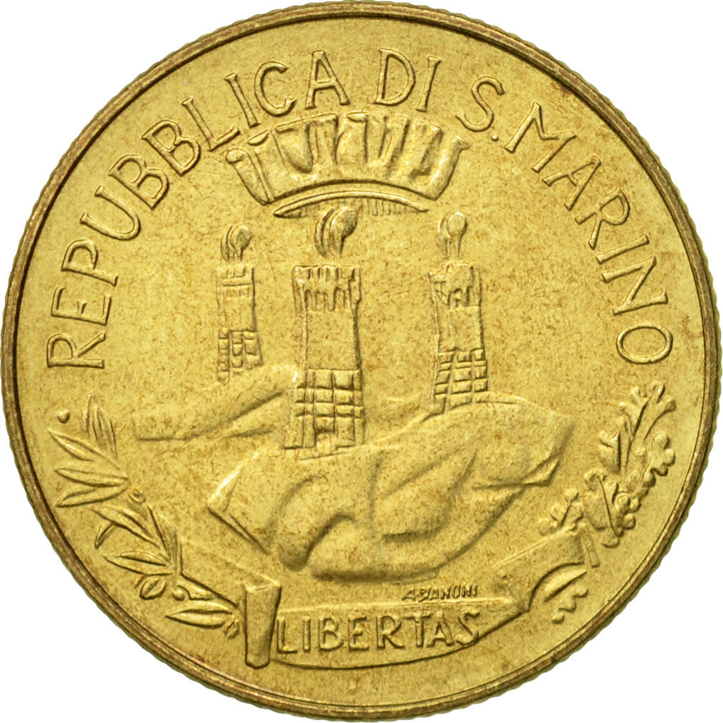 Coin, San Marino, 200 Lire, 1982, Rome, AU(50-53), Aluminum-Bronze, KM:138