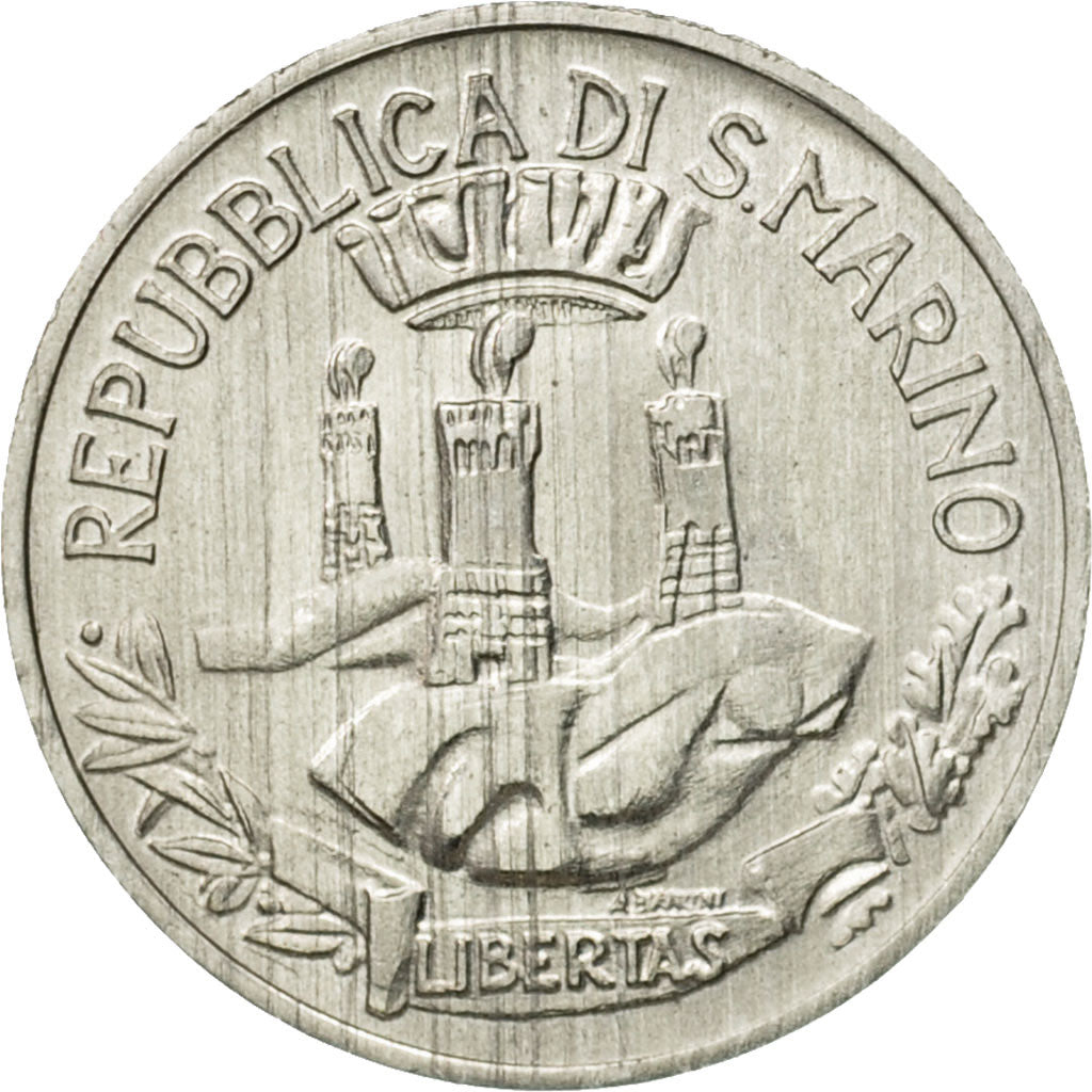 Coin, San Marino, Lira, 1982, Rome, MS(63), Aluminum, KM:131