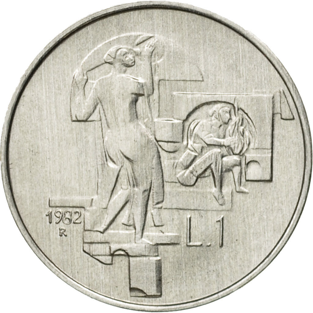 Coin, San Marino, Lira, 1982, Rome, MS(63), Aluminum, KM:131